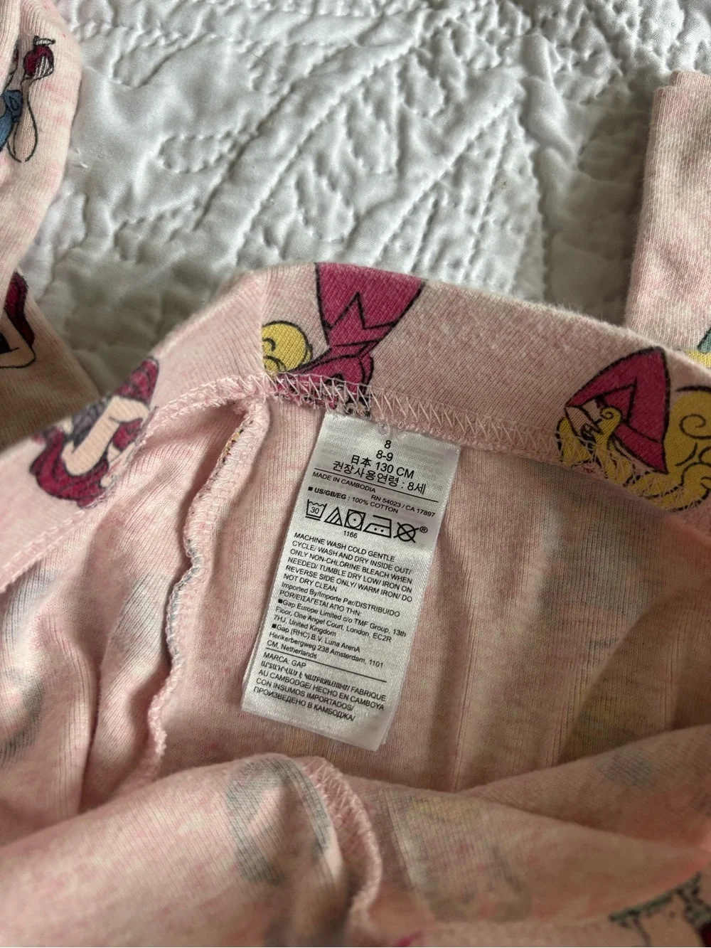 GAP x Disney Light Pink Princess Character Pajama Set